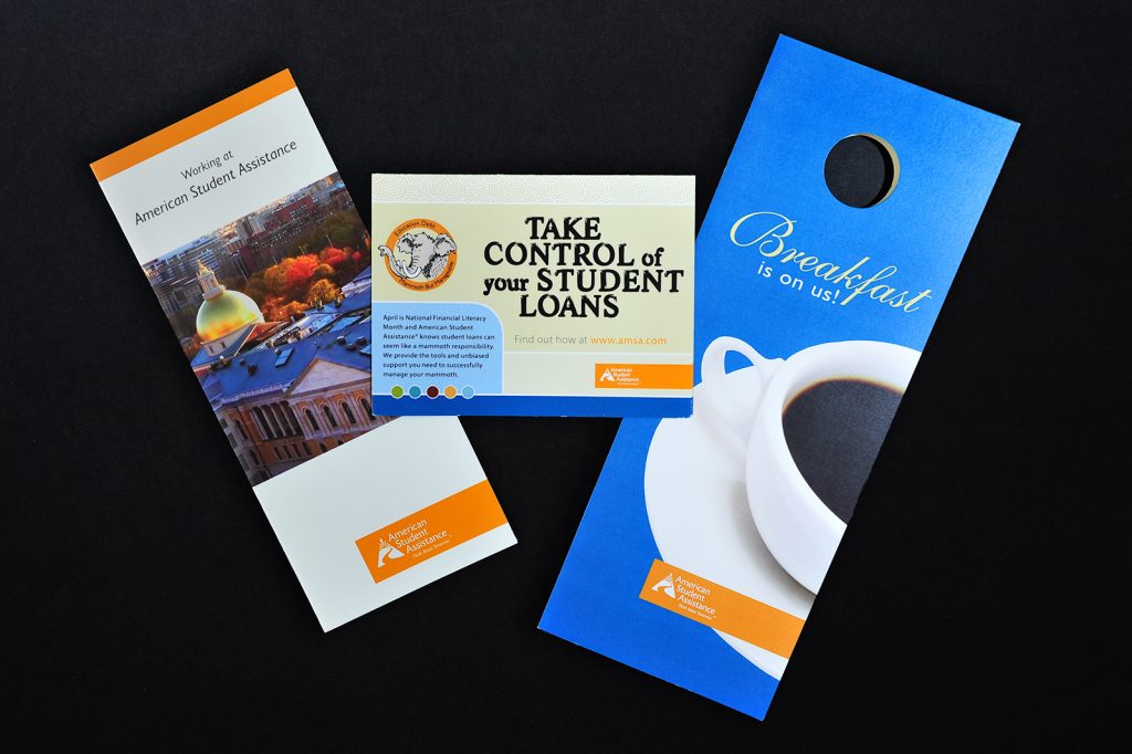 Valerie Cox Print Portfolio: ASA, print pieces: HR pamphlet, survey thank you card, conference door hanger