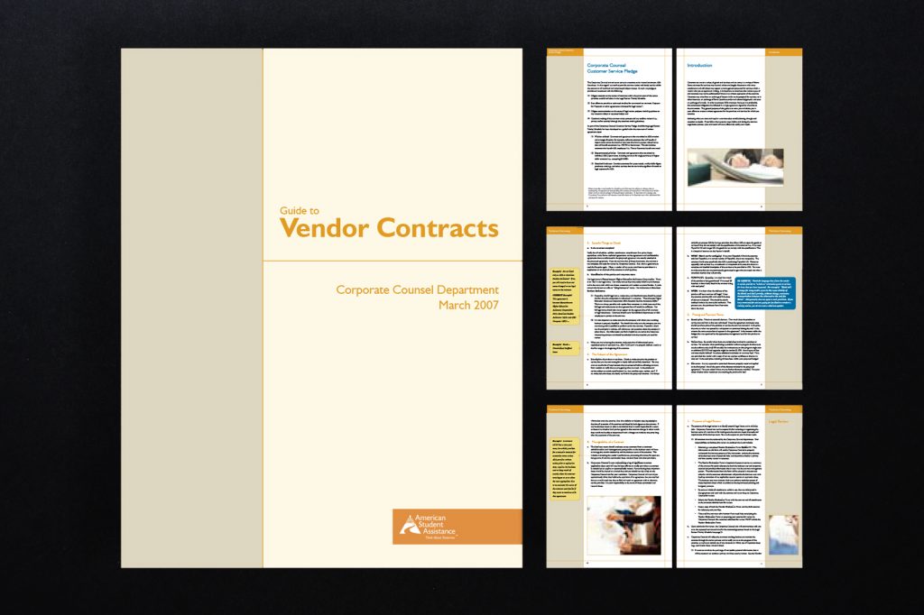 Valerie Cox Print Portfolio: ASA Vendor Contracts Brochure